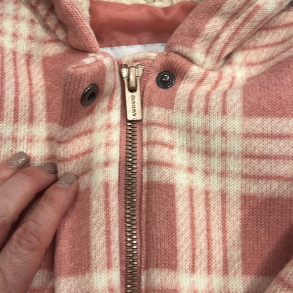 Baby Pink Plaid Shacket/ Pea Coat - Picture 2 of 5